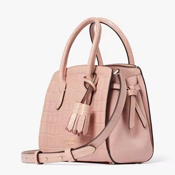 Knott Croc-embossed Leather & Suede Mini Satchel - Picture 2 of 6